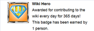 Hover text for earning "Wiki Hero!"