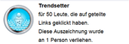 Hovertext für Verleihung von "Trendsetter"