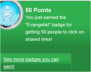 Earning the "Evangelist" badge
