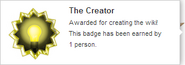 Hover text for earning "The Creator"