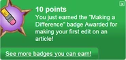 Earning the "Making a Difference" badge