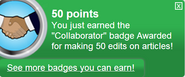 Earning the "Collaborator" badge