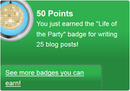 Earning the "Life of the Party" badge