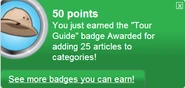 Tour Guide (earned).png (35 KB) Earning the "Tour Guide" badge