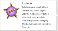 Hover text for requirements of "Explorer"