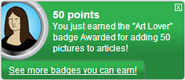 Earning the "Art Lover" badge