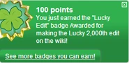 Earning the "Lucky Edit" badge