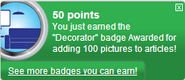 Earning the "Decorator" badge