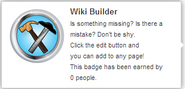 Hover text for requirements of "Wiki Builder"