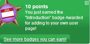 Earning the "Introduction" badge