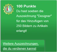 Erhalten des Badges "Designer"