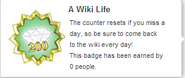 Hover text for requirements of "A Wiki Life"