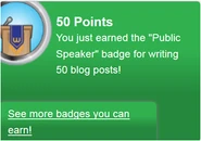Public Speaker (earned).png (38 KB) Earning the "Public Speaker" badge