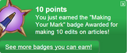 Earning the "Making Your Mark" badge