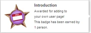 Hover text for earning "Introduction"