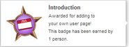 Hover text for earning "Introduction"