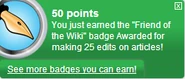 Earning the "Friend of the Wiki" badge