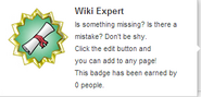 Hover text for requirements of "Wiki Expert"