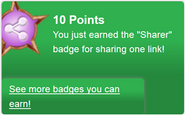 Earning the "Sharer" badge