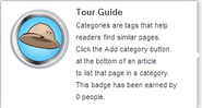 Hover text for requirements of "Tour Guide"