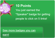 Earning the "Speaker" badge