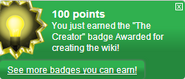 Earning the "The Creator" badge