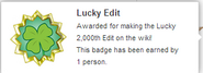 Hover text for earning "Lucky Edit"