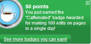 Earning the "Caffeinated" badge