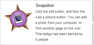 Hover text for requirements of "Snapshot"