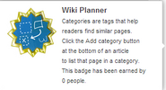 Hover text for requirements of "Wiki Planner"
