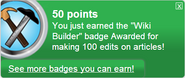 Earning the "Wiki Builder" badge