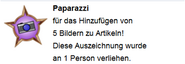 Hovertext für Verleihung von "Paparazzi"