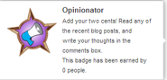 Hover text for requirements of "Opinionator"