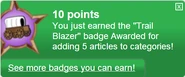 Earning the "Trail Blazer" badge