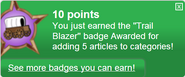 Earning the "Trail Blazer" badge