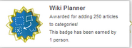 Hover text for earning "Wiki Planner"