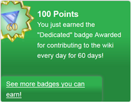 Earning the "Dedicated" badge