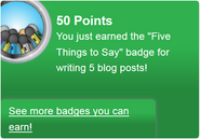 Earning the "Five Things to Say" badge