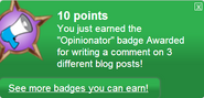 Earning the "Opinionator" badge