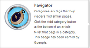 Hover text for requirements of "Navigator"