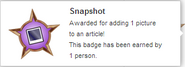 Hover text for earning "Snapshot"