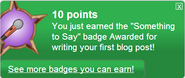 Earning the "Something to Say" badge