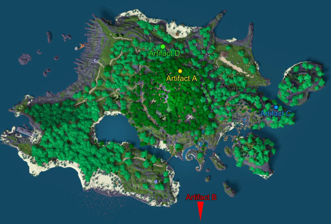Artifact Map The Island Artifacts | Badorkbee Games Wiki | Fandom