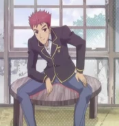 Sits on the upgraded table won from first battle with Class E