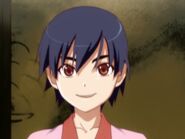 Short hair in Bakemonogatari.