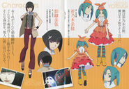 Designs for Kagenui and her partner Yotsugi Ononoki for Tsukimonogatari