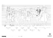 Bakemonogatari Concept Art - Characters Heights