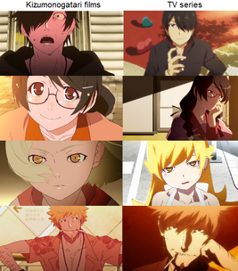 Kizumonogatari visuals compared to TV visuals