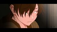 Araragi as he appears in the Kizumonogatari films. He has his bangs covering the left side of his face instead of his usual right.