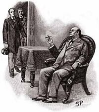 Sherlock Holmes, Dr. Watson and Mycroft Holmes in the Stranger's Room at The Diogenes Club